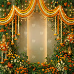 Golden Floral Festive Canopy Backdrop