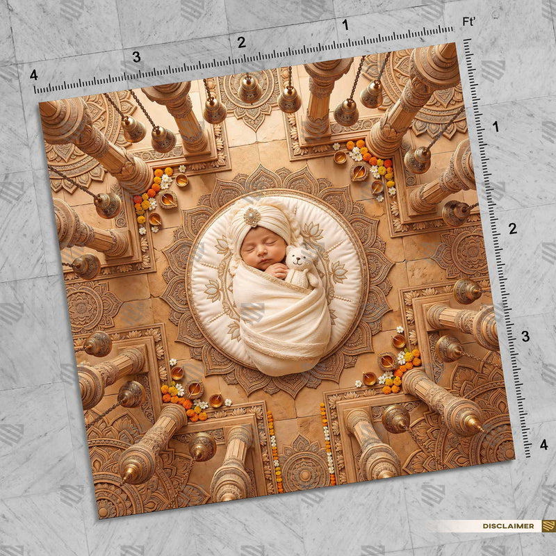 Golden Mandala Newborn Baby Photography Backdrop