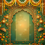 Golden Marigold Celebration Frame Backdrop