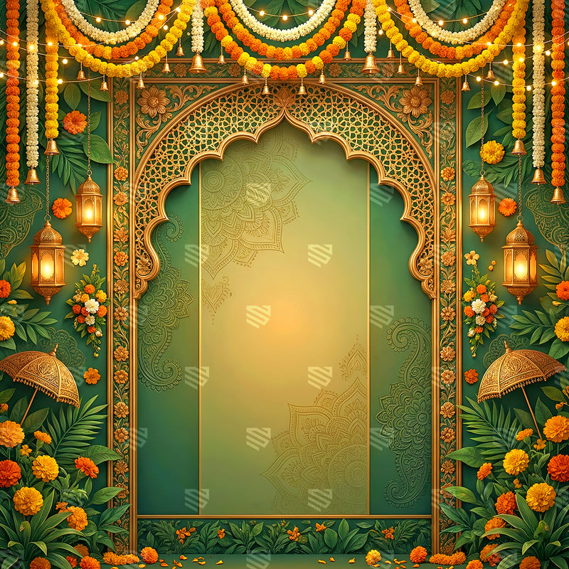 Golden Marigold Celebration Frame
