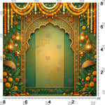Golden Floral Frame Backdrop