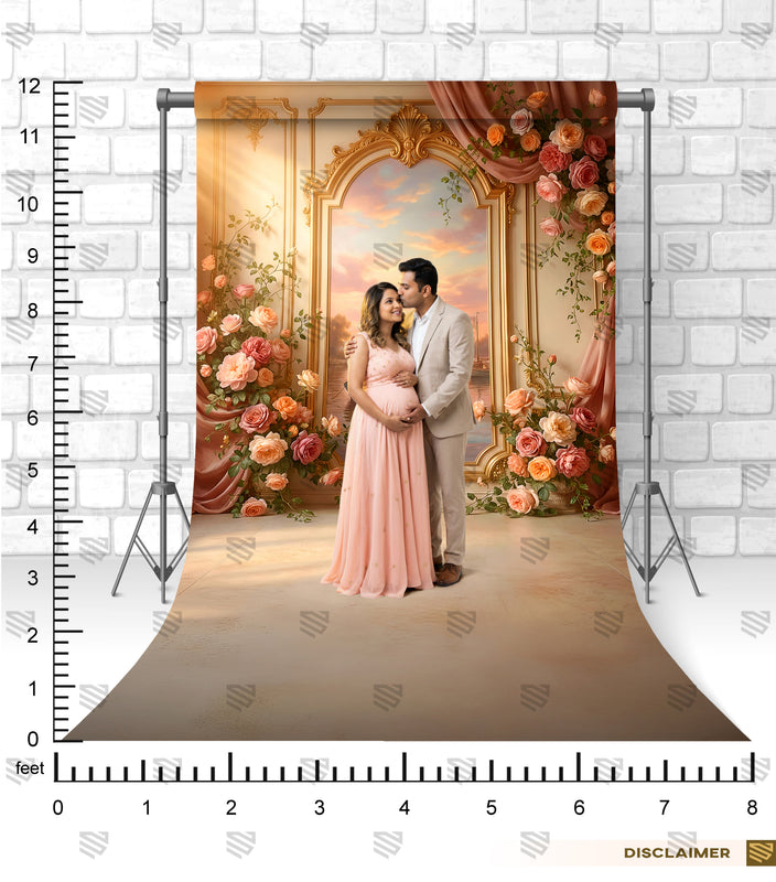 Golden Rose Sunset Portal - Maternity Backdrop