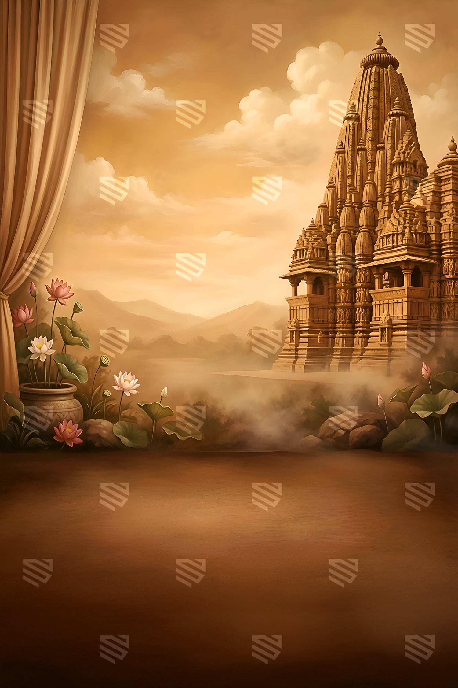 Golden Temple Serene Vista  - Maternity Backdrop