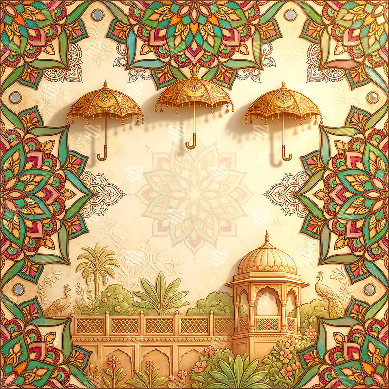 Golden Umbrella Palace Elegance