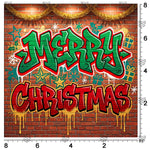 Graffiti-inspired Christmas wall background for studio portraits