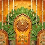 Green Banana Leaf Haldi Decoration Backdrop