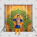 Banana leaf theme Haldi ceremony photography background