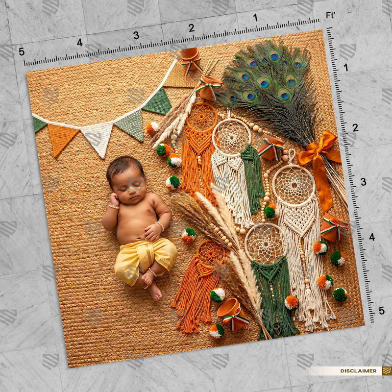 Heritage Dreamcatcher Charm Newborn Baby Krishna Janmashtami Backdrop