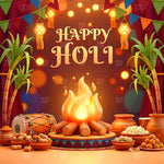 Holi Bonfire Festivities Backdrop