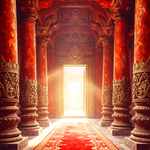 Royal Red Corridor Backdrop