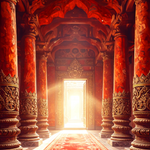 Imperial Red Corridor Backdrop