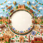 Incredible India Journey Newborn Baby Photography Backdrop