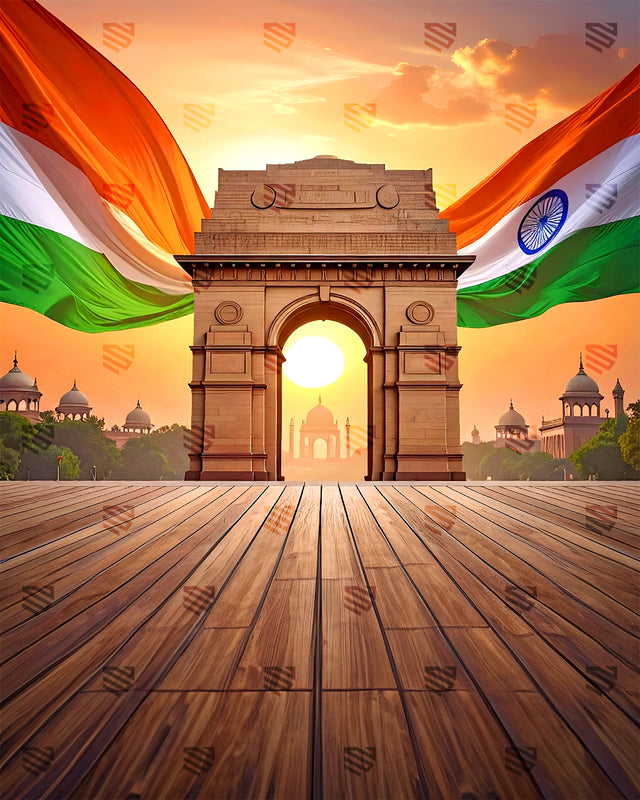 India Gate Patriotic Glory - Podcast Backdrop