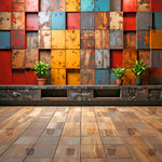 Industrial Color Block Wall Backdrop