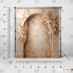 Ivory Pampas Archway backdrop for fashion photoshoots