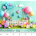 Blooming Garden Background Backdrop