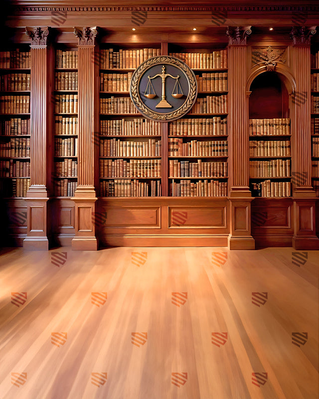 Judicial Heritage Library Stage - Podcast Backdrop