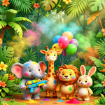 Jungle Color Carnival Backdrop