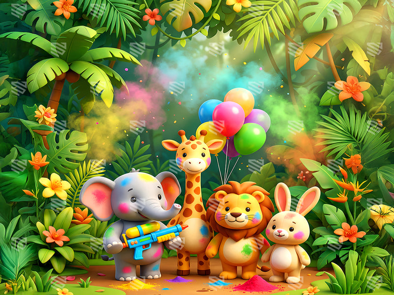 Jungle Color Carnival - Baby photoshoot Backdrop