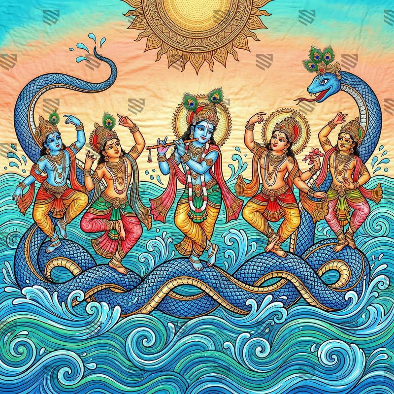 Kaliya Nritya Mahima  Decoration Backdrop