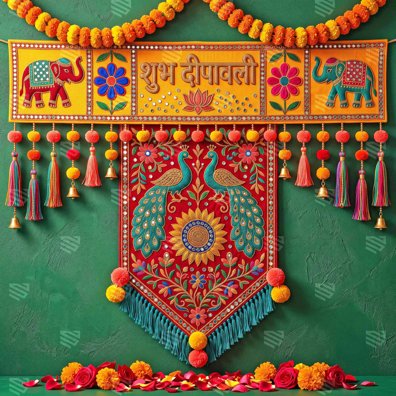 Kuber Vaibhav Darshan Deepavali Decoration Backdrop