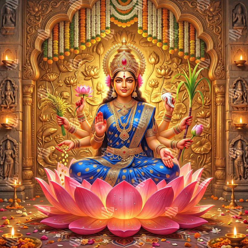 Lakshmi Dhan Samriddhi Deepavali Decoration Backdrop