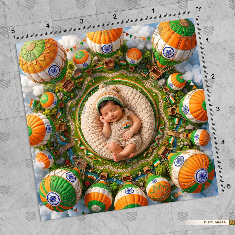 Liberty Balloon Meadow 15 August Newborn Baby Backdrop