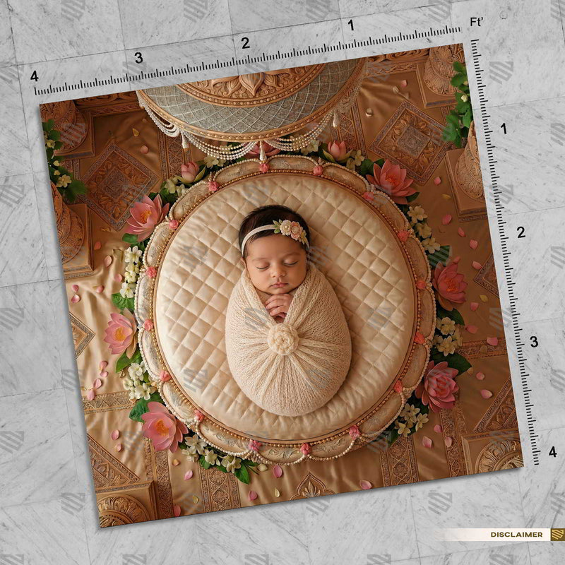 Lotus Pearl Pavilion Newborn Baby Photography Backdrop
