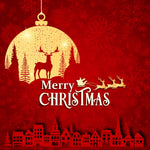 Magic Golden Christmas Backdrop