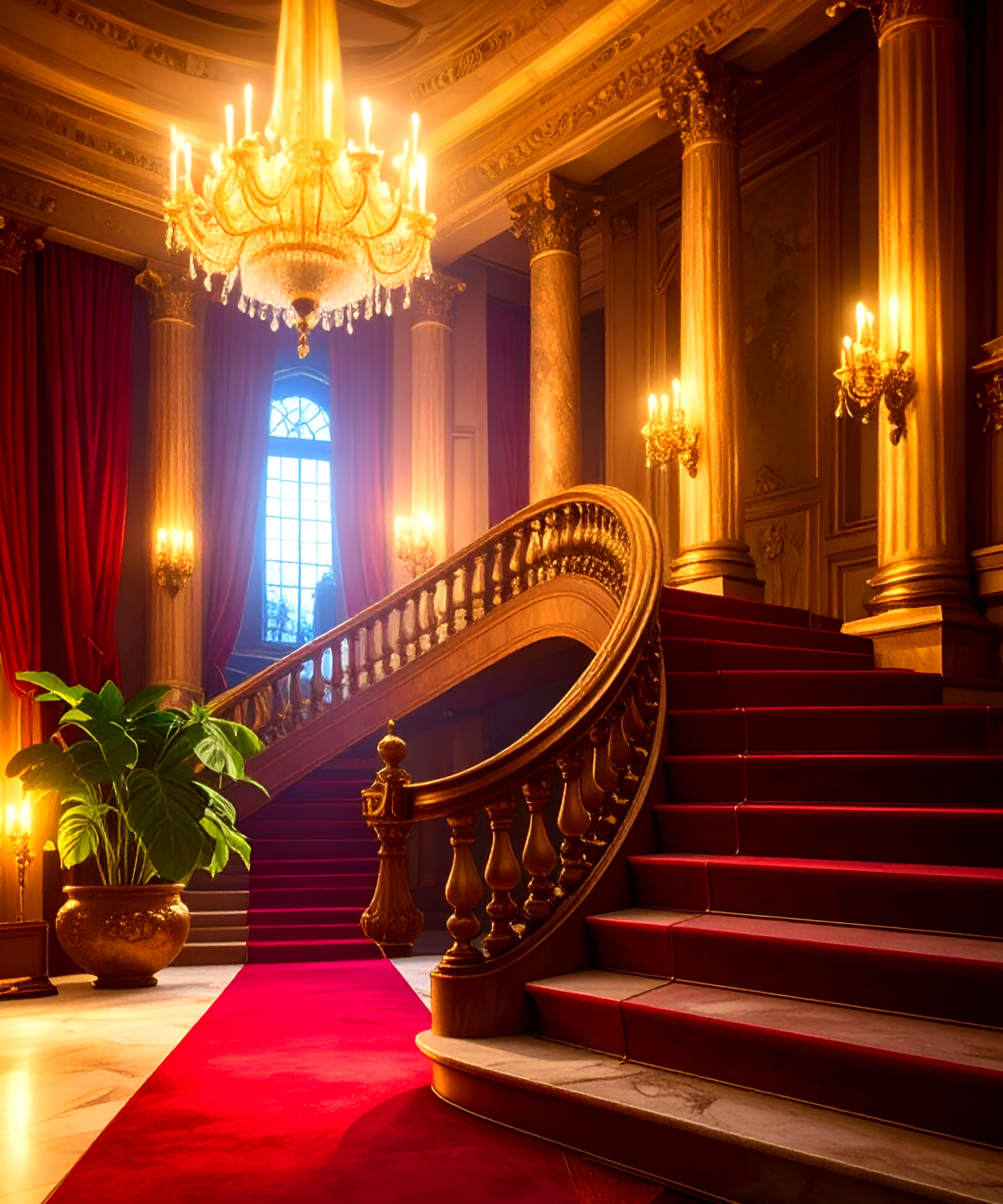 Majestic Stairway – The Grandeur of Royal Evenings