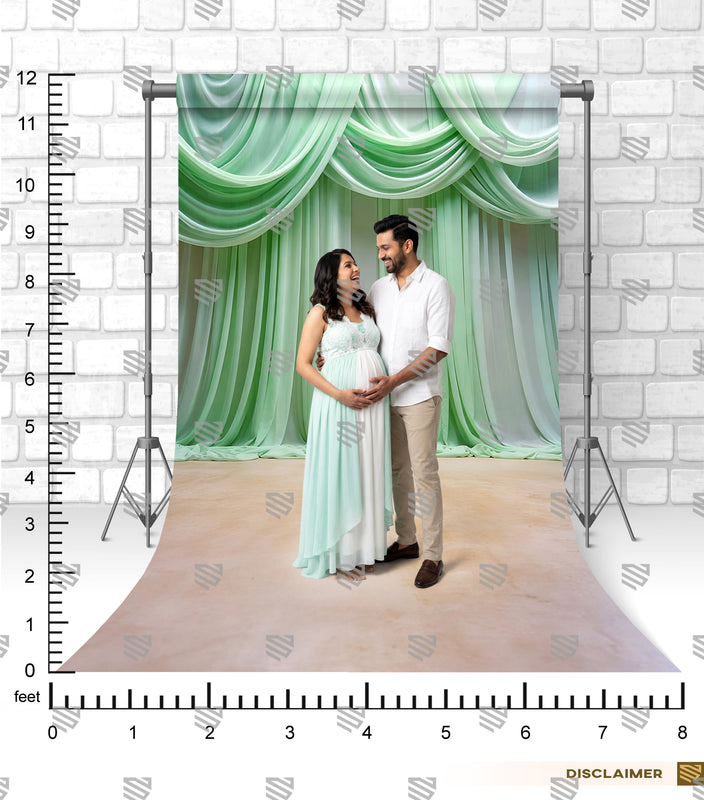 Mint Draped Elegance - Maternity Backdrop