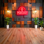 Modern Podcast Studio Vibes Backdrop