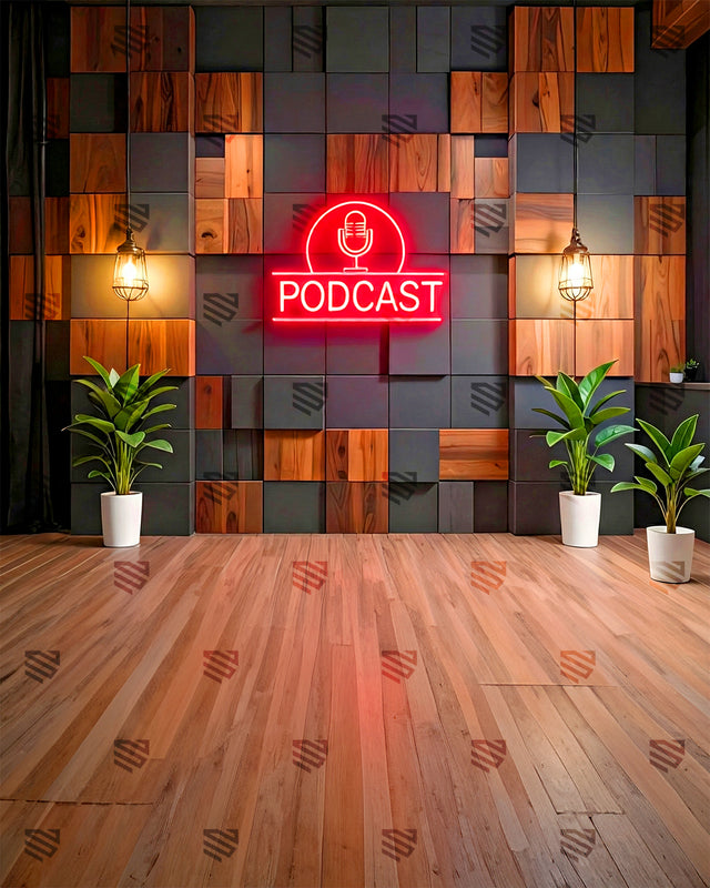 Modern Podcast Studio Vibes - Podcast Backdrop