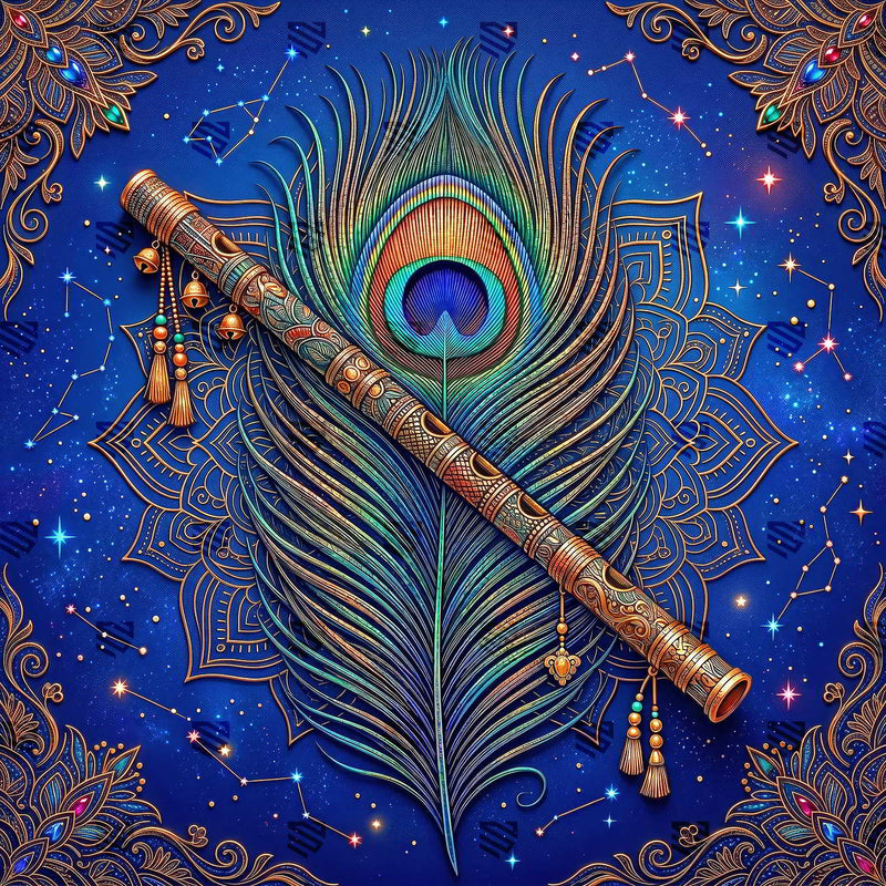 Morpankh Divine Venu Krishna Janmashtami Decoration Backdrop