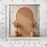 Neutral Pampas Alcove backdrop for fashion photoshoots