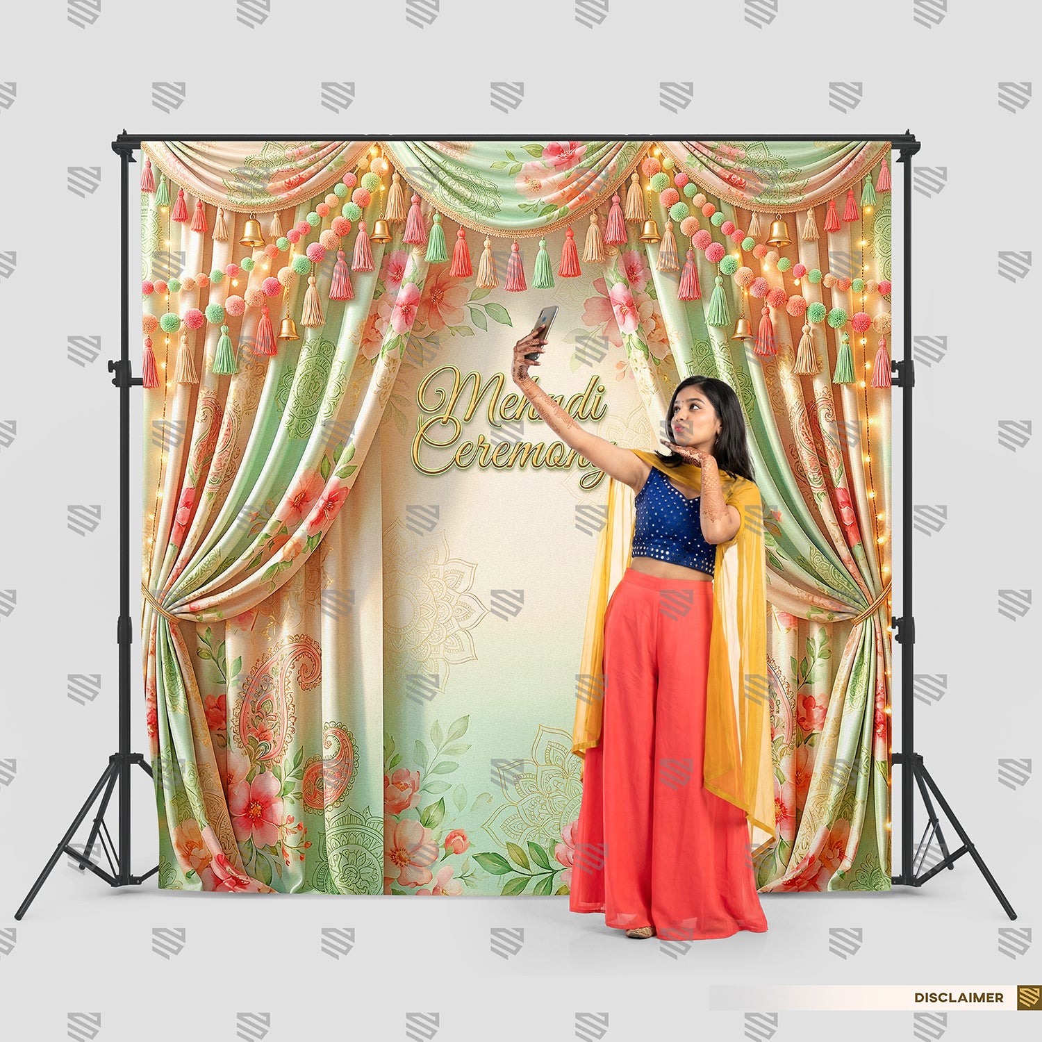 Pastel Floral Mehndi Elegance