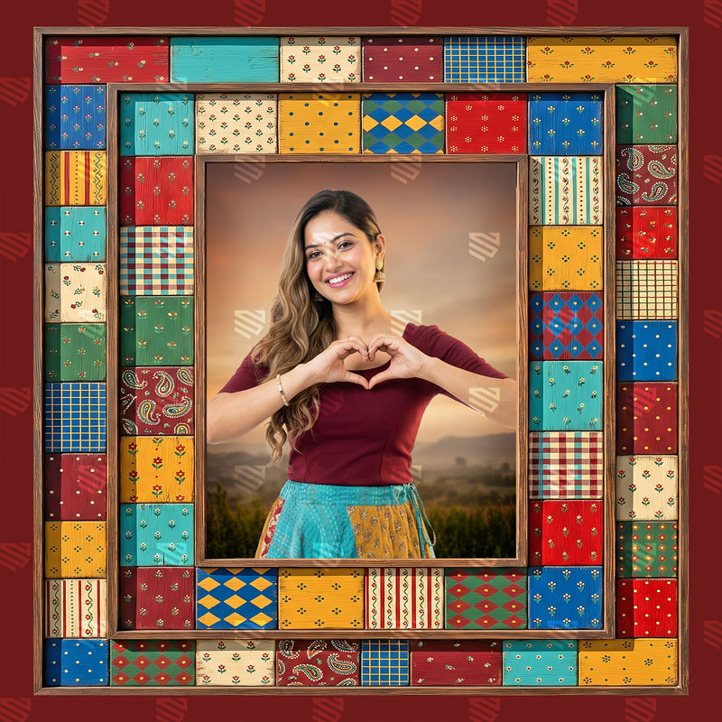 Patchwork Fabric Open Frame Studio Photography Backdrop
