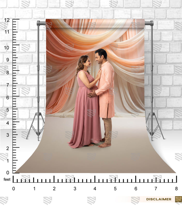 Peach Ivory Draped Elegance