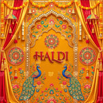 Peacock Blue Royal Haldi Photography Backdrop