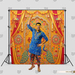 Royal blue Haldi ceremony decoration background