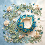 Peacock Feather Cradle Newborn Baby Photography Backdrop