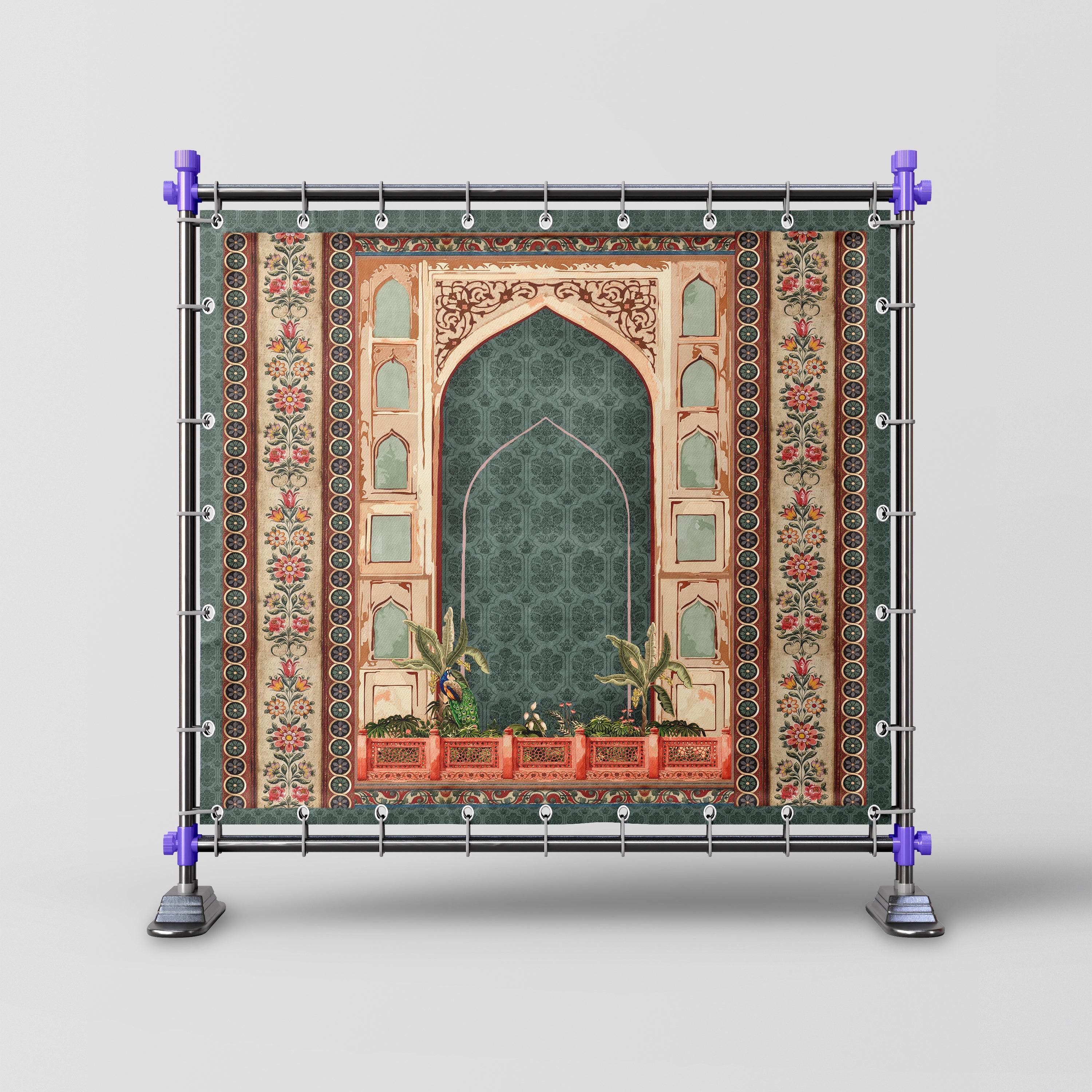 Peacock Niche – Floral Harmony in Royal Frame