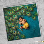 Peacock Feather Cascade Newborn Baby Photography Backdrop