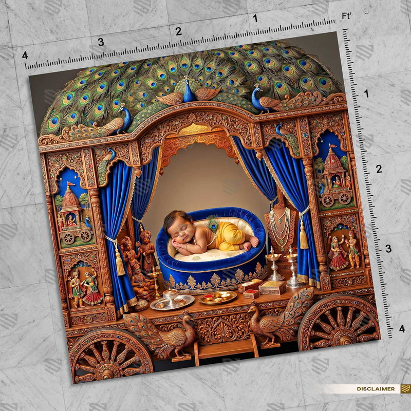 Peacock Palace Pavilion Newborn Baby Krishna Janmashtami Backdrop