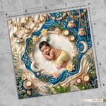 Peacock Silk Harmony Newborn Baby Photography Backdrop