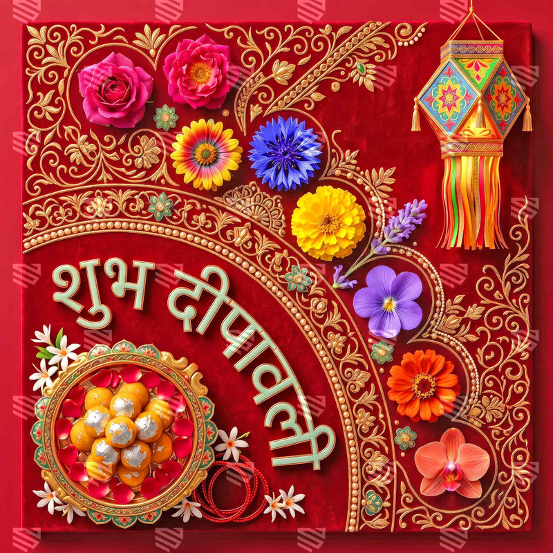 Phoolon Ki Mehfil Deepavali Decoration Backdrop