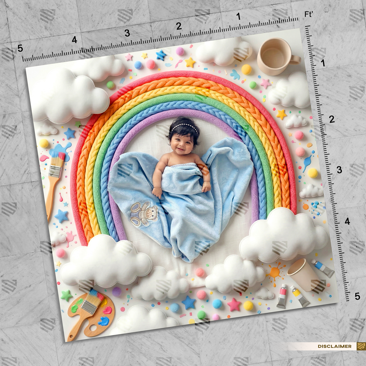 Playful Pastel Rainbow Wonderland - Newborn photography backdrop