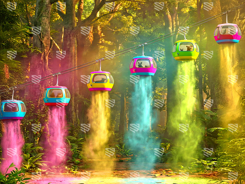 Prismatic Jungle Journey - Baby photoshoot Backdrop
