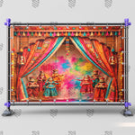 Colorful Puppet Carnival Backdrop