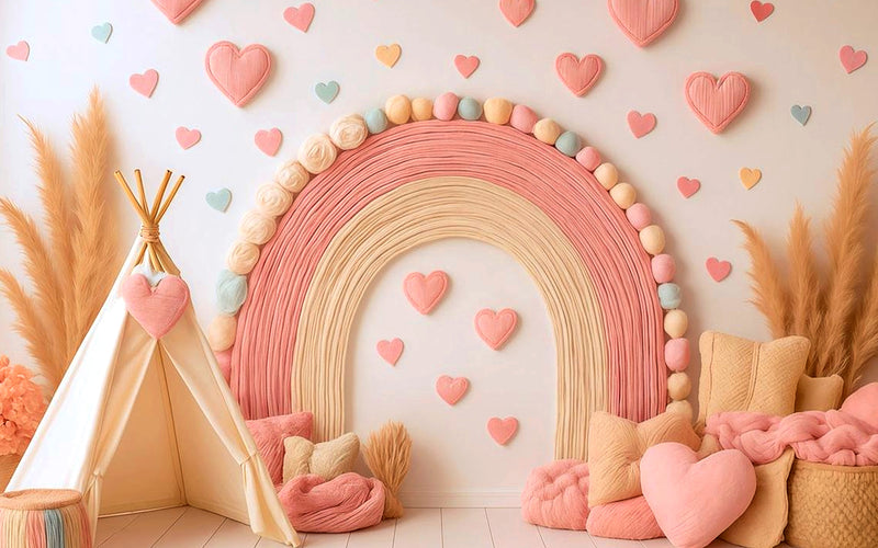Rainbow Heart Haven - Baby photoshoot Backdrop